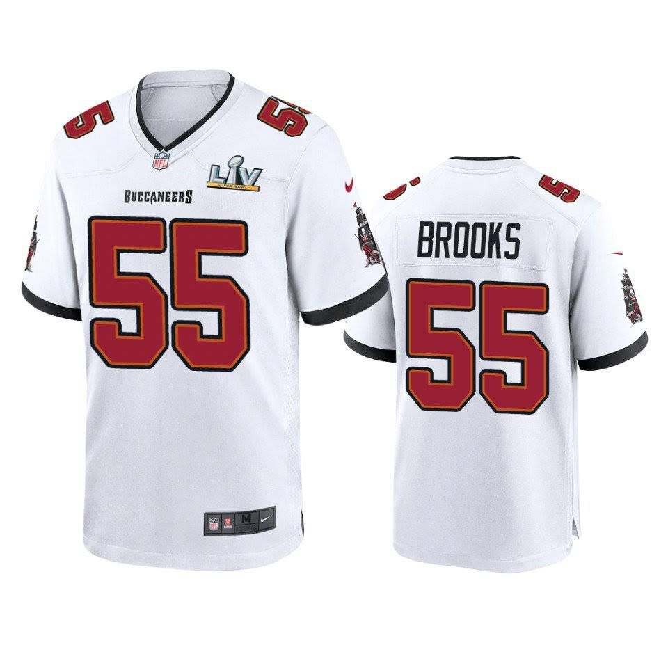 Men Tampa Bay Buccaneers #55 Derrick Brooks Nike White Super Bowl LV Game NFL Jersey->tampa bay buccaneers->NFL Jersey